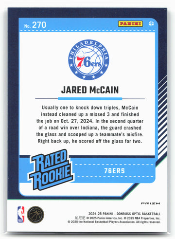 2024-25 Donruss Optic #270 Jared McCain Holo 23360