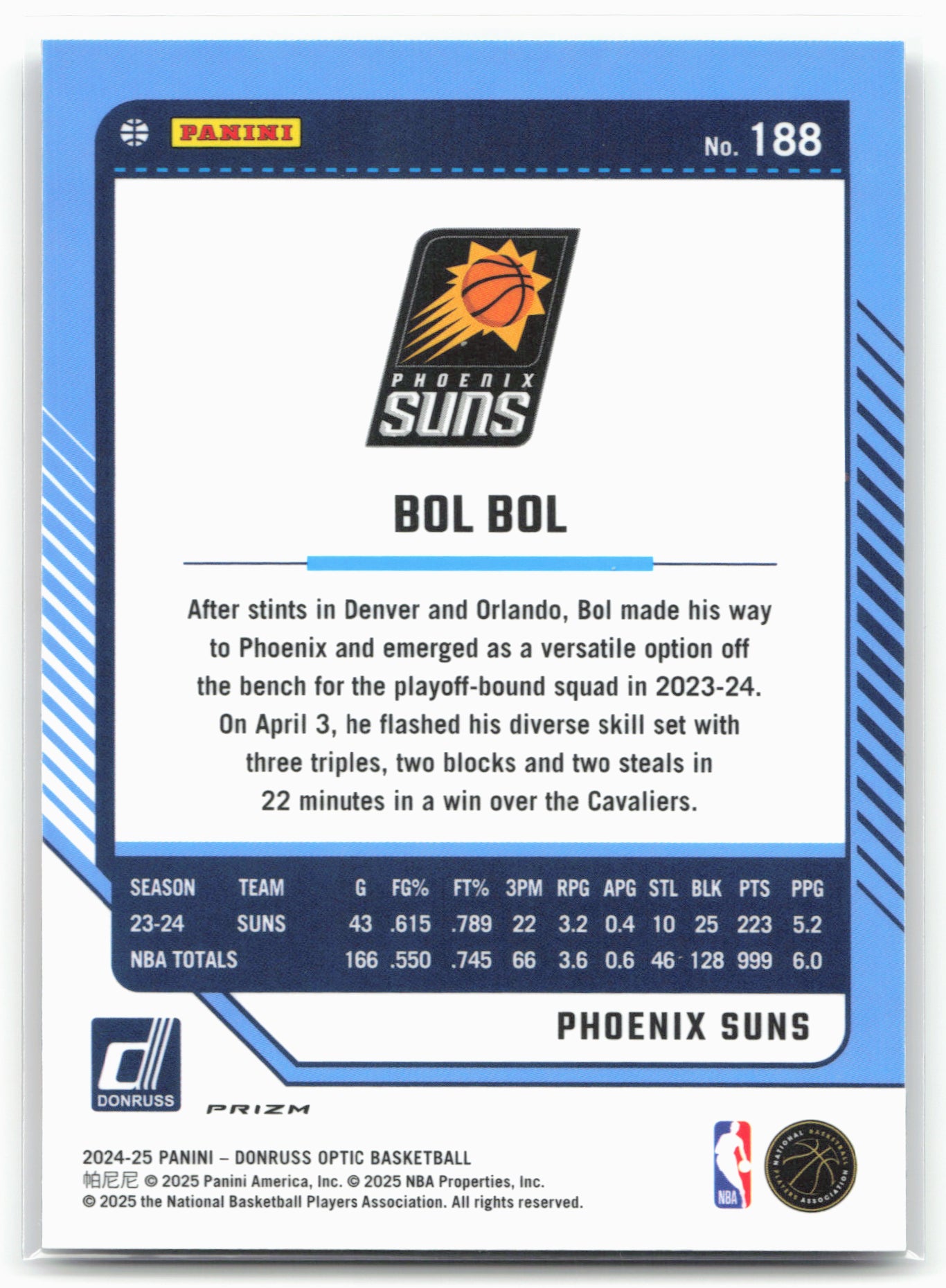 2024-25 Donruss Optic #188 Bol Bol Holo