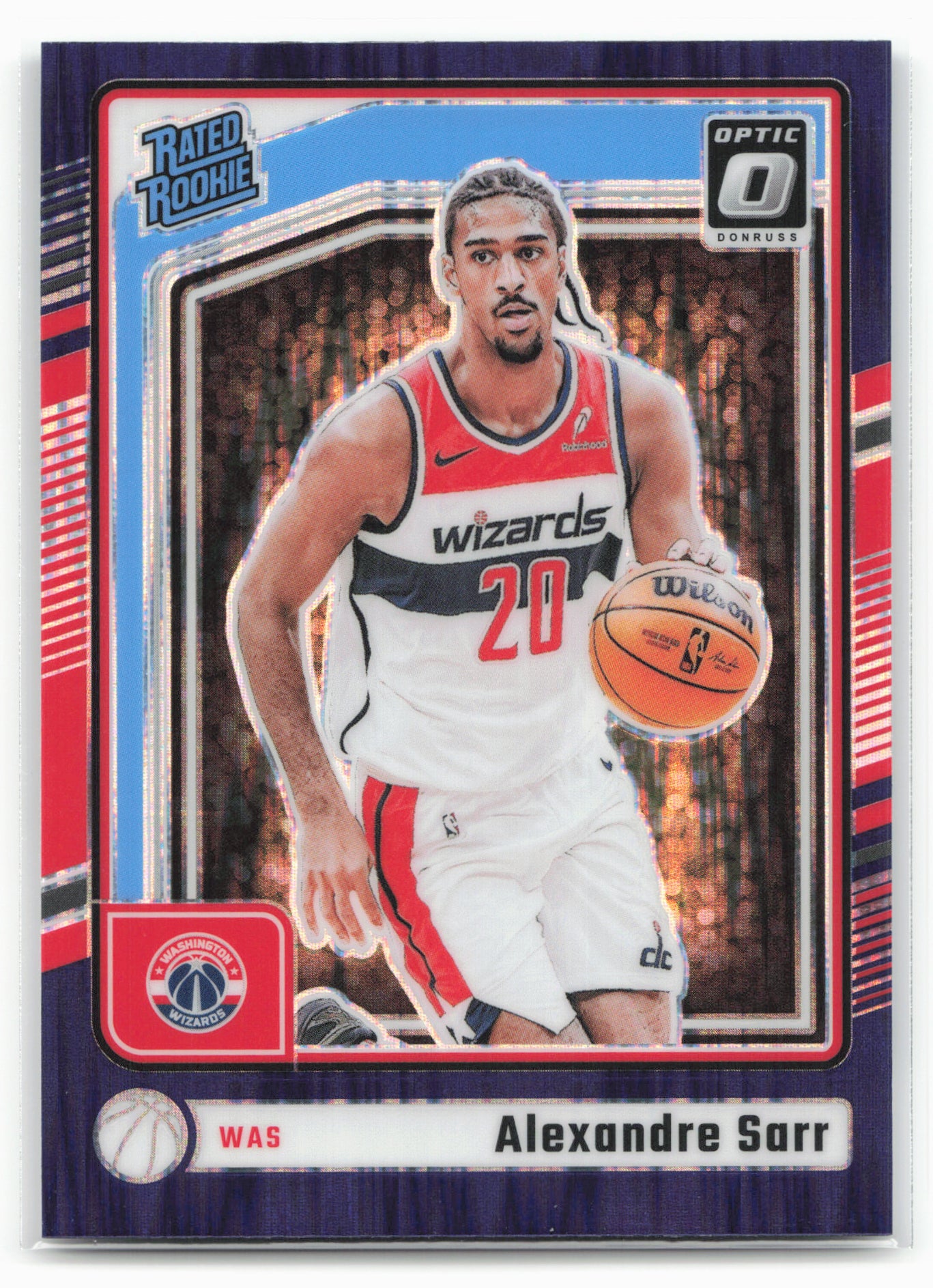 2024-25 Donruss Optic #276 Alexandre Sarr Purple Shock