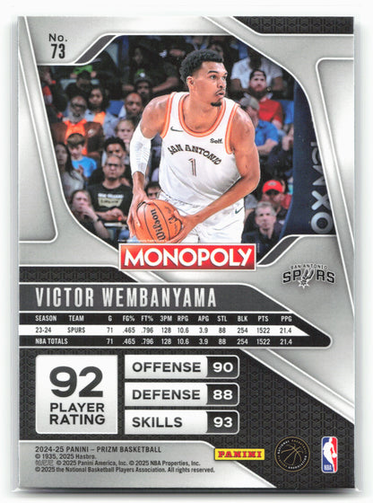 2024-25 Panini Prizm Monopoly #73 Victor Wembanyama