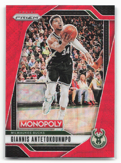 2024-25 Panini Prizm Monopoly #7 Giannis Antetokounmpo Red Prizms