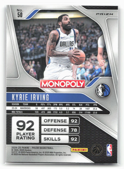 2024-25 Panini Prizm Monopoly #50 Kyrie Irving Red Prizms