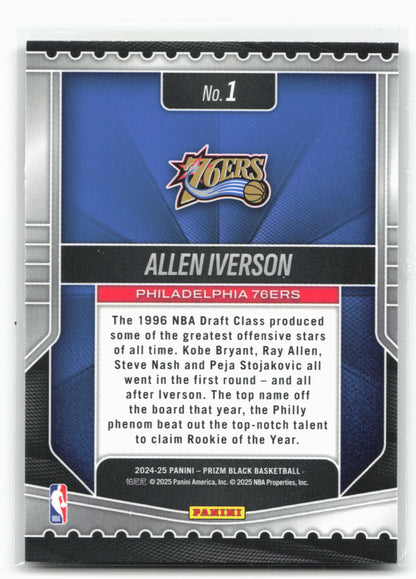 2024-25 Panini Prizm Black #1 Allen Iverson Luck of the lottery