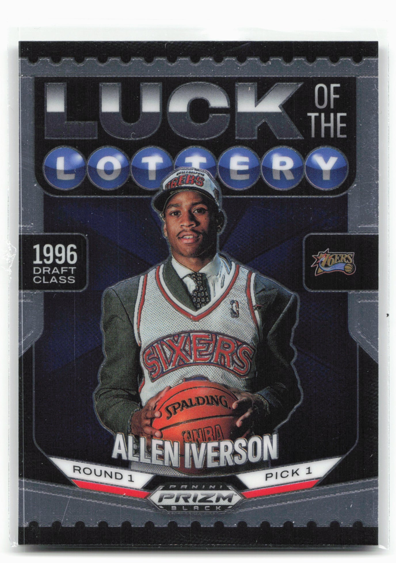 2024-25 Panini Prizm Black #1 Allen Iverson Luck of the lottery