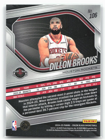 2024-25 Panini Prizm Black #106 Dillon Brooks