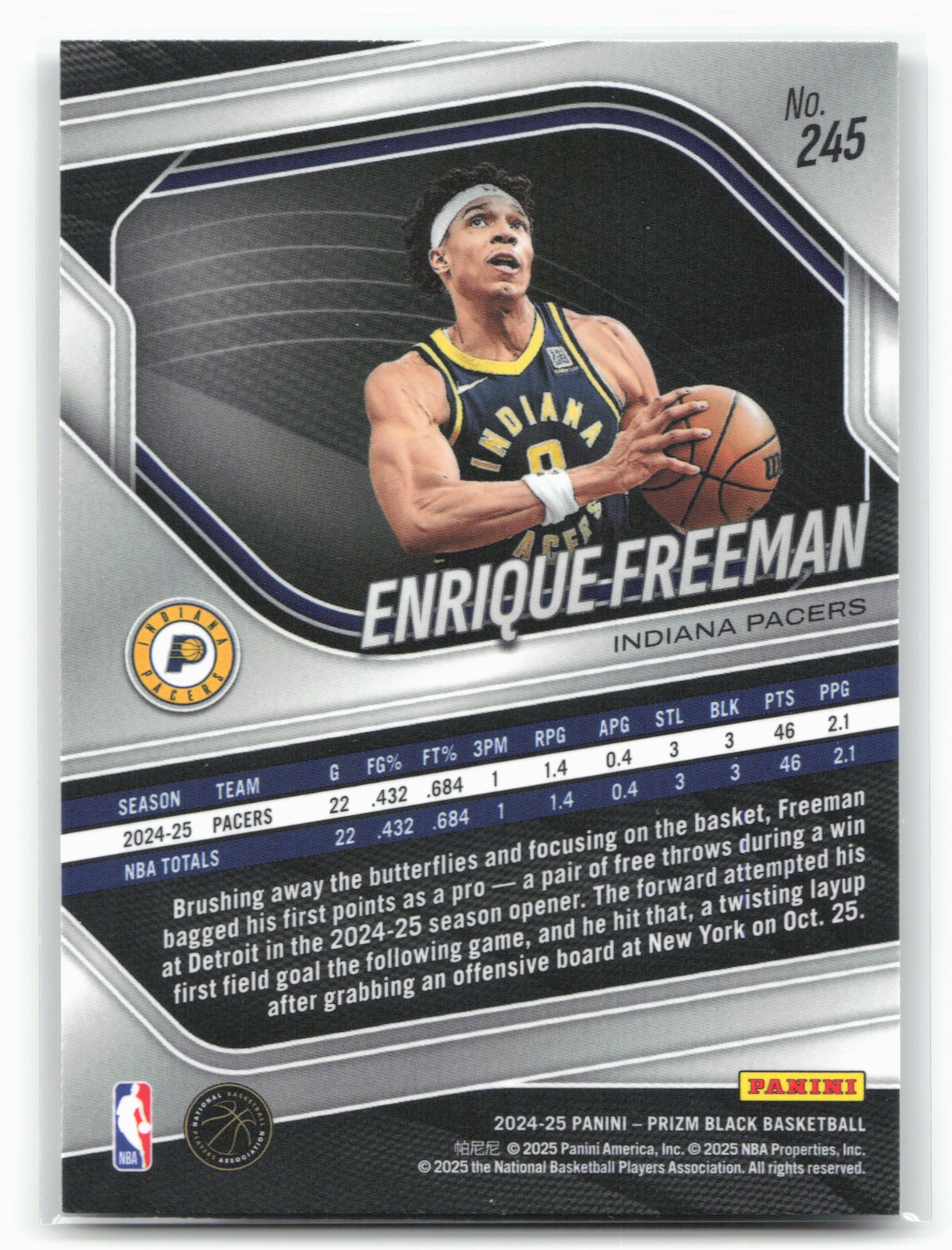 2024-25 Panini Prizm Black #245 Enrique Freeman