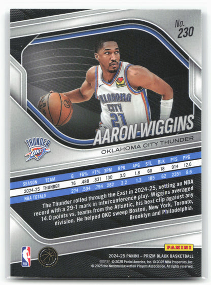 2024-25 Panini Prizm Black #230 Aaron Wiggins