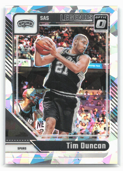 2024-25 Donruss Optic #248 Tim Duncan Cracked Ice #/25