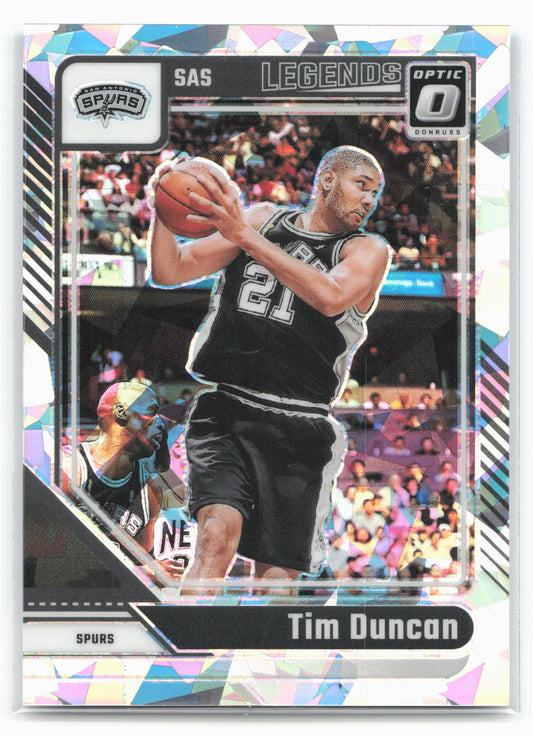 2024-25 Donruss Optic #248 Tim Duncan Cracked Ice #/25