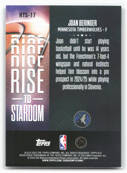 2025-26 Topps #RTS-17 Joan Beringer Rise to Stardom 23406
