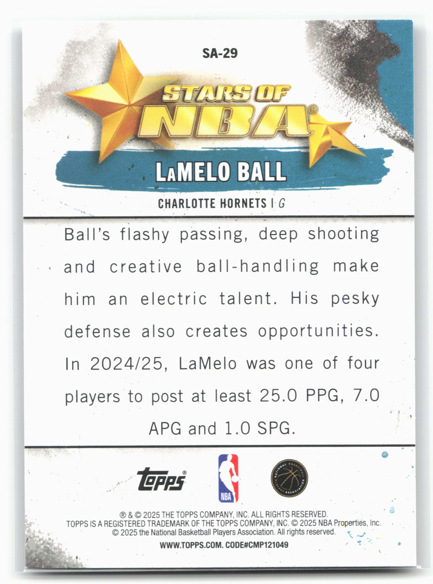 2025-26 Topps #SA-29 Lamelo Ball Stars of the NBA Rainbow Foilboard
