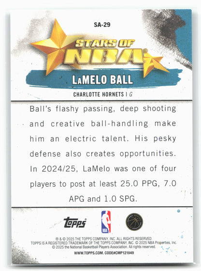 2025-26 Topps #SA-29 Lamelo Ball Stars of the NBA Rainbow Foilboard