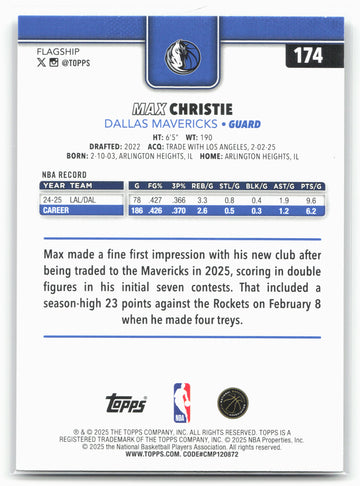 2025-26 Topps #174 Max Christie Sandglitter