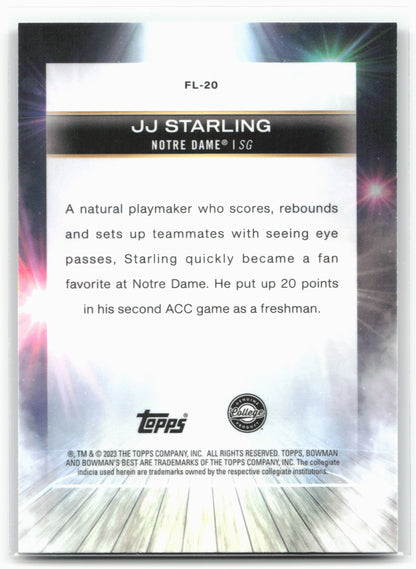 2022-23 Bowman University Best #FL-20 JJ Starling Flashing Lights