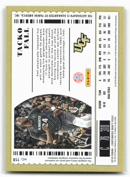 2019 Panini Contenders Draft Picks #118 Tacko Fall Draft Ticket Red Foil