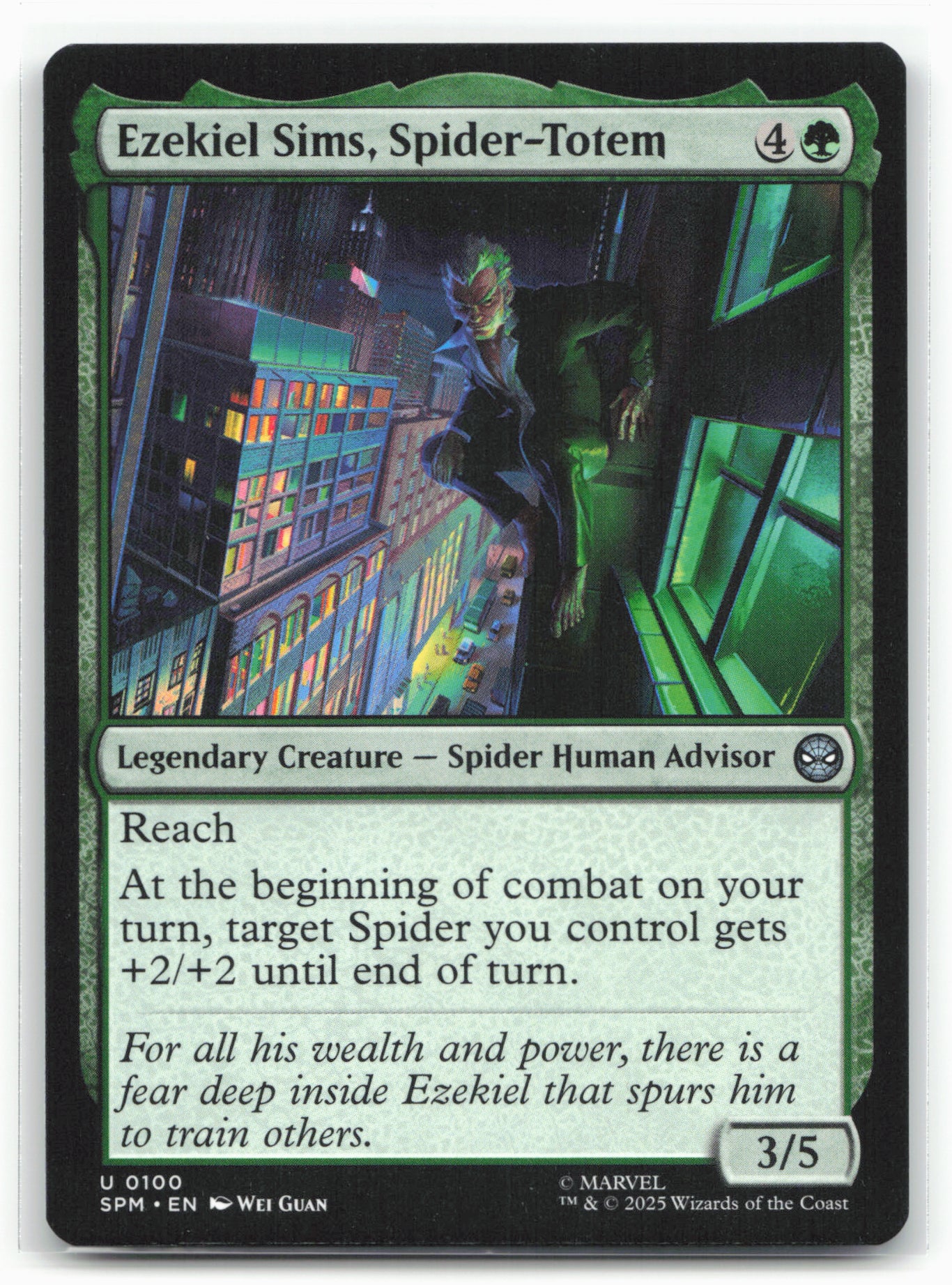 Marvel's Spider-Man #100 Ezekiel Sims, Spider-Totem Foil