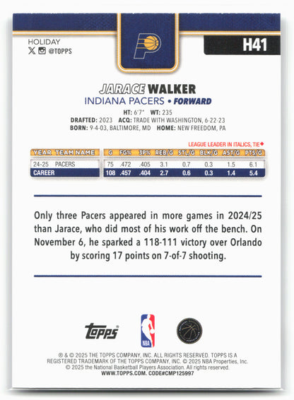 2025-26 Topps Holiday #H41 Jarace Walker