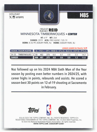2025-26 Topps Holiday #H85 Naz Reid