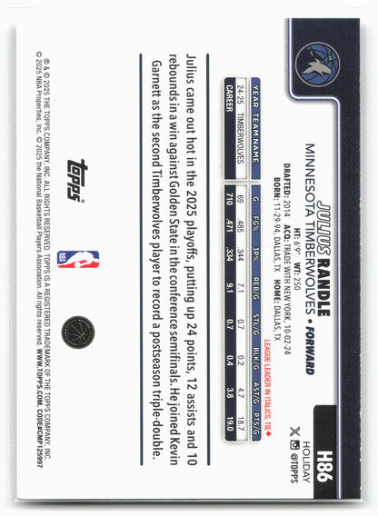 2025-26 Topps Holiday #H86 Julius Randle