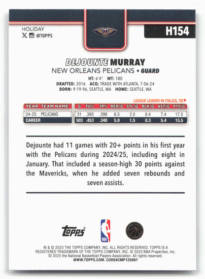 2025-26 Topps Holiday #H154 Dejounte Murray