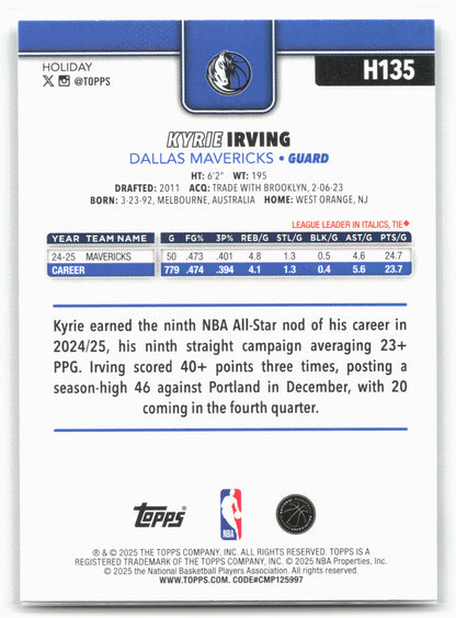 2025-26 Topps Holiday #H135 Kyrie Irving