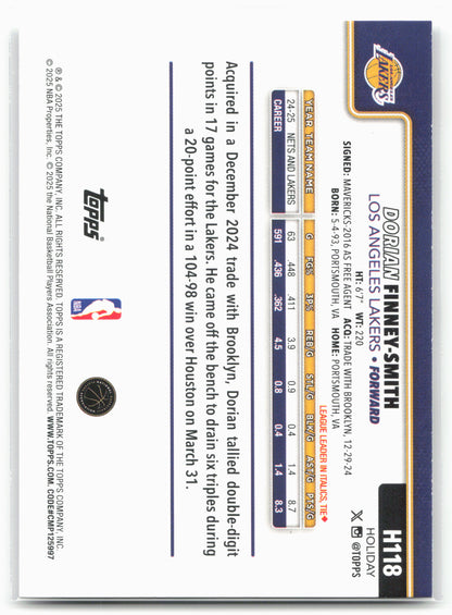 2025-26 Topps Holiday #H118 Dorian Finney-Smith