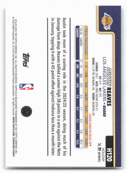 2025-26 Topps Holiday #H120 Austin Reaves