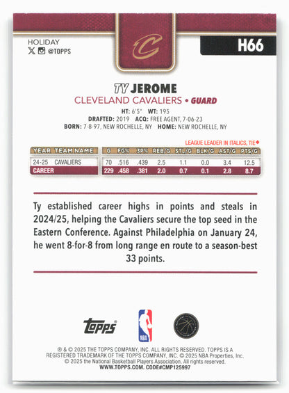 2025-26 Topps Holiday #H66 Ty Jerome