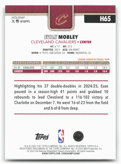 2025-26 Topps Holiday #H65 Evan Mobley