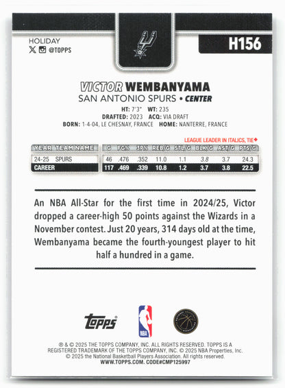 2025-26 Topps Holiday #H156 Victor Wembanyama