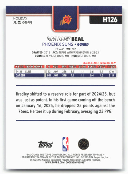 2025-26 Topps Holiday #H126 Bradley Beal