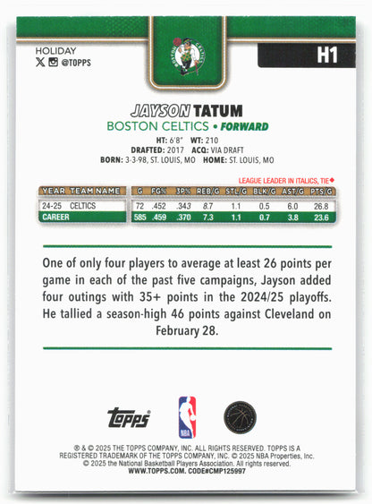 2025-26 Topps Holiday #H1 Jayson Tatum