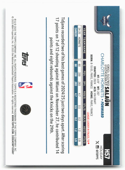 2025-26 Topps Holiday #H57 Tidjane Salaün