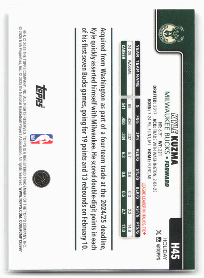 2025-26 Topps Holiday #H45 Kyle Kuzma