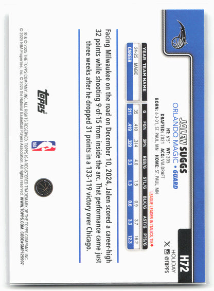2025-26 Topps Holiday #H72 Jalen Suggs