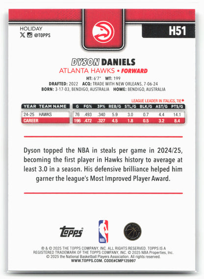 2025-26 Topps Holiday #H51 Dyson Daniels