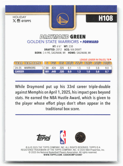 2025-26 Topps Holiday #H108 Draymond Green