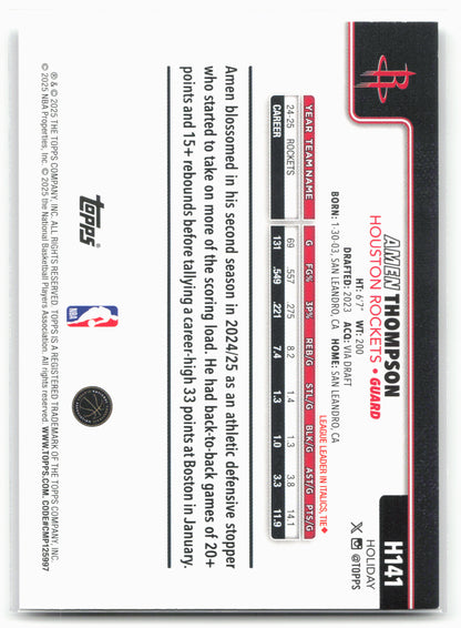 2025-26 Topps Holiday #H141 Amen Thompson