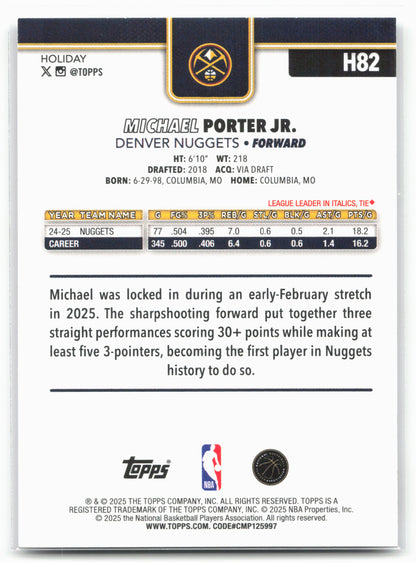 2025-26 Topps Holiday #H82 Michael Porter Jr.