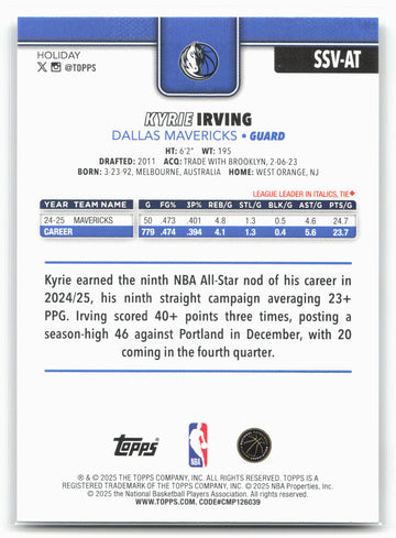 2025-26 Topps Holiday #SSV-AT Kyrie Irving SSP Photo Variations