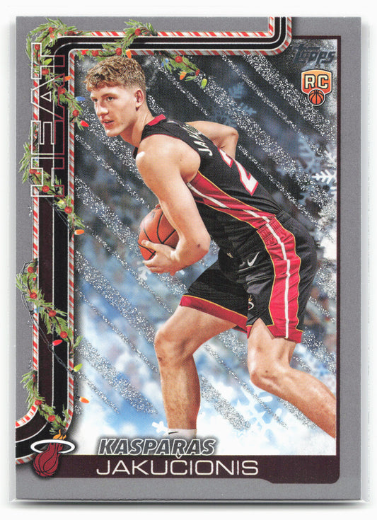 2025-26 Topps Holiday #H180 Kasparas Jakučionis Glitter Holiday