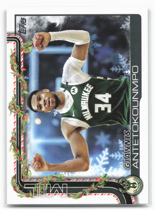2025-26 Topps Holiday #SSB-GA Giannis Antetokounmpo SSP Back Variations