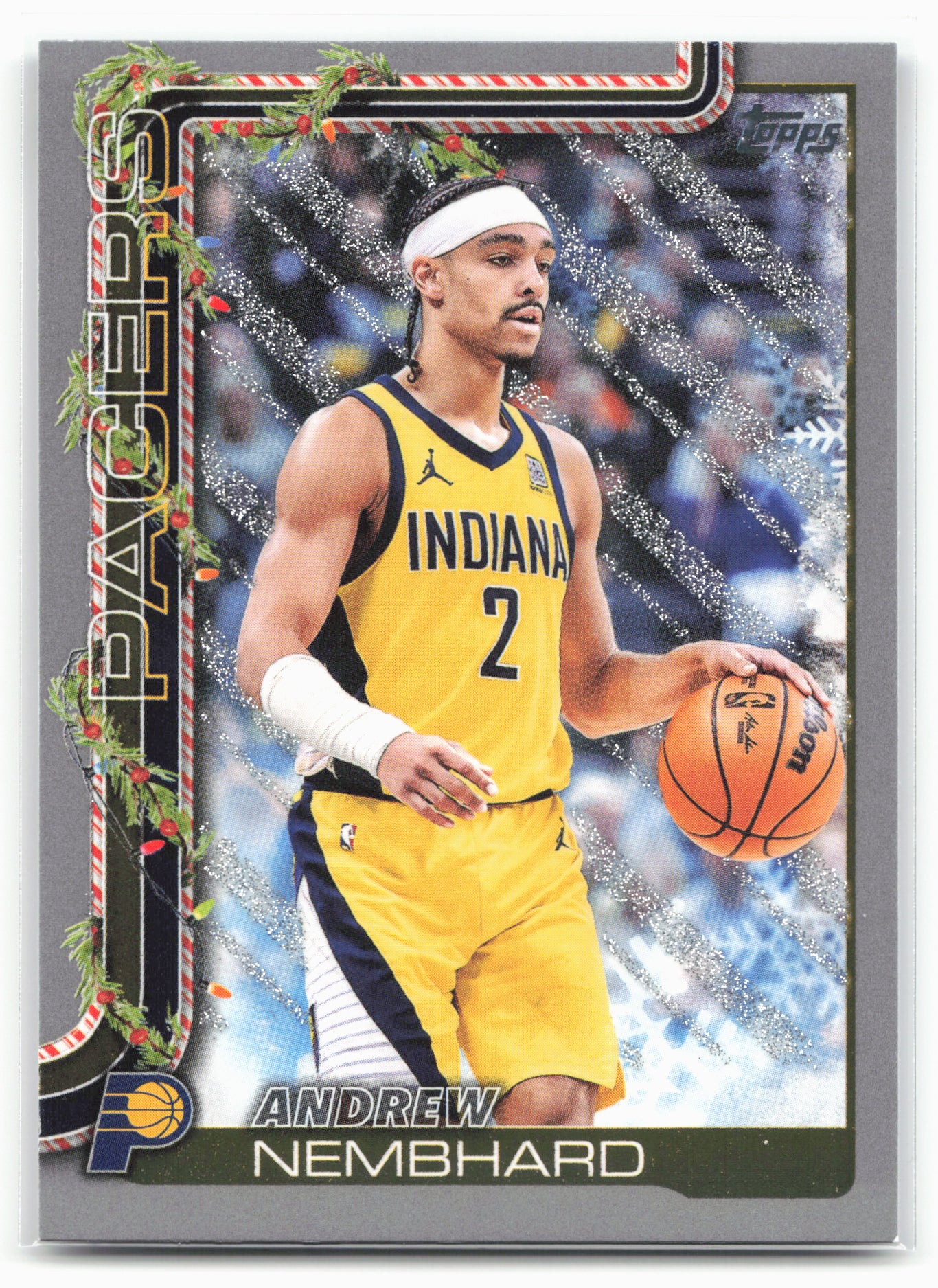 2025-26 Topps Holiday #H42 Andrew Nembhard Glitter Holiday