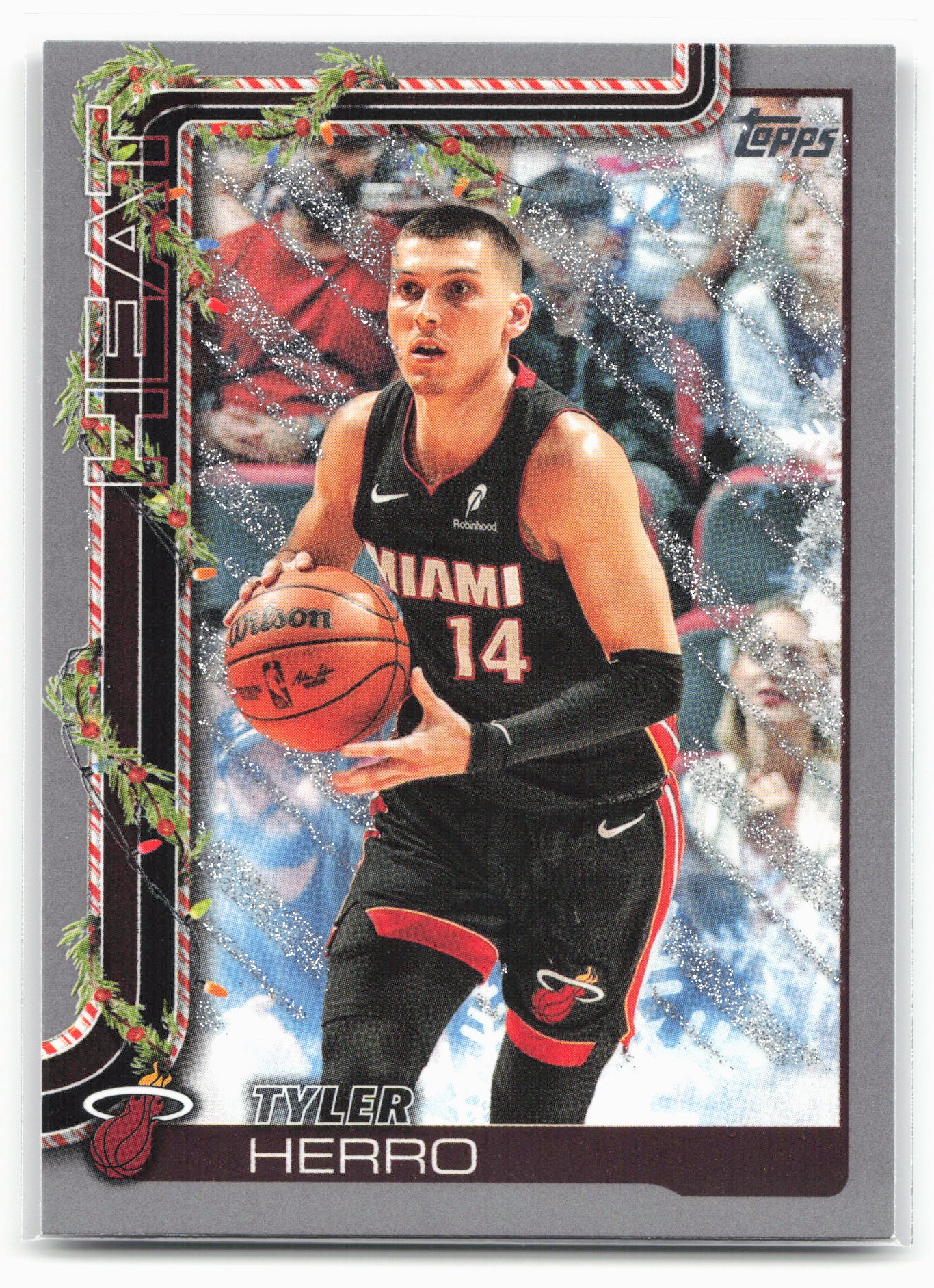 2025-26 Topps Holiday #H58 Tyler Herro Glitter Holiday