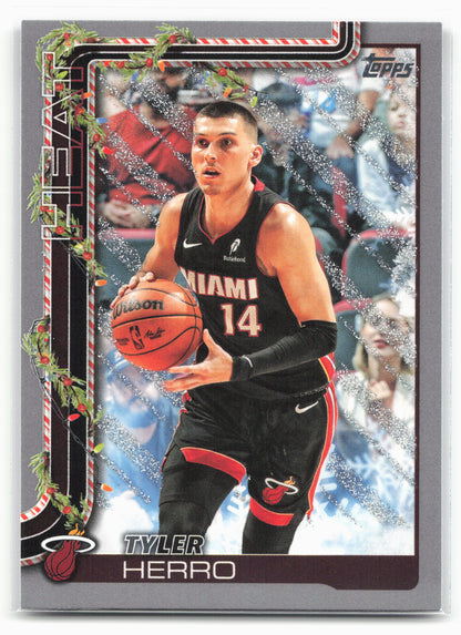 2025-26 Topps Holiday #H58 Tyler Herro Glitter Holiday