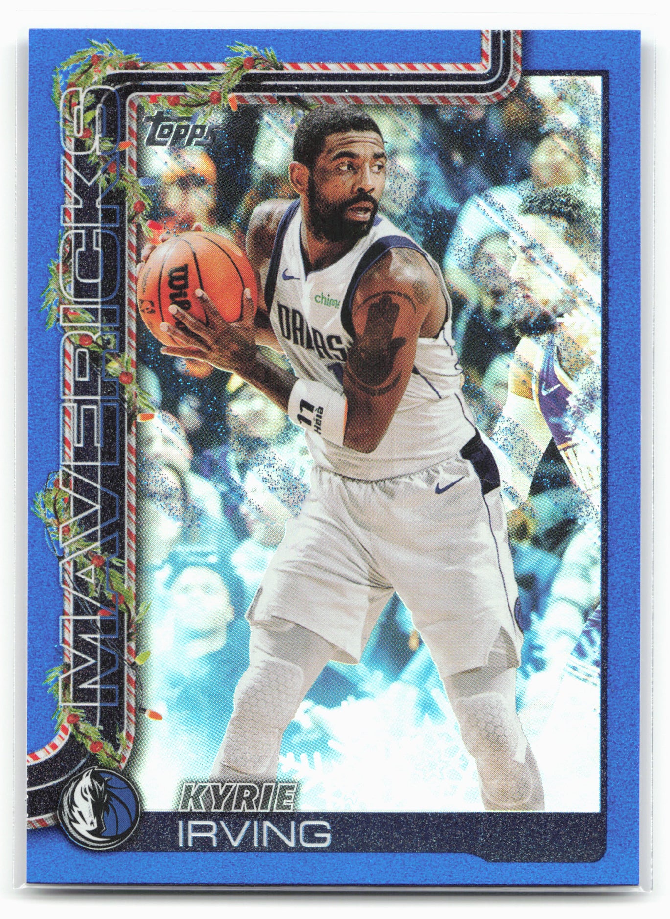 2025-26 Topps Holiday #H135 Kyrie Irving Blue Metallic Glitter Holiday
