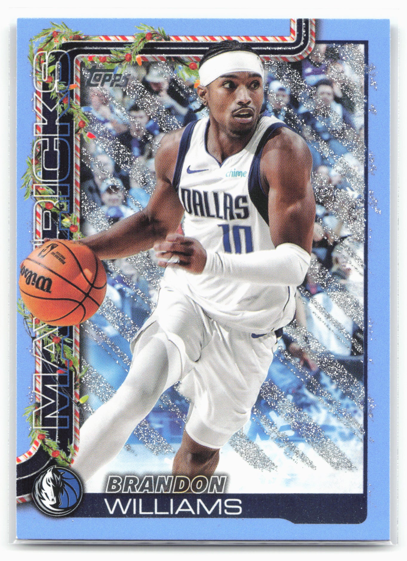 2025-26 Topps Holiday #H138 Brandon Williams Light Blue Glitter Holiday