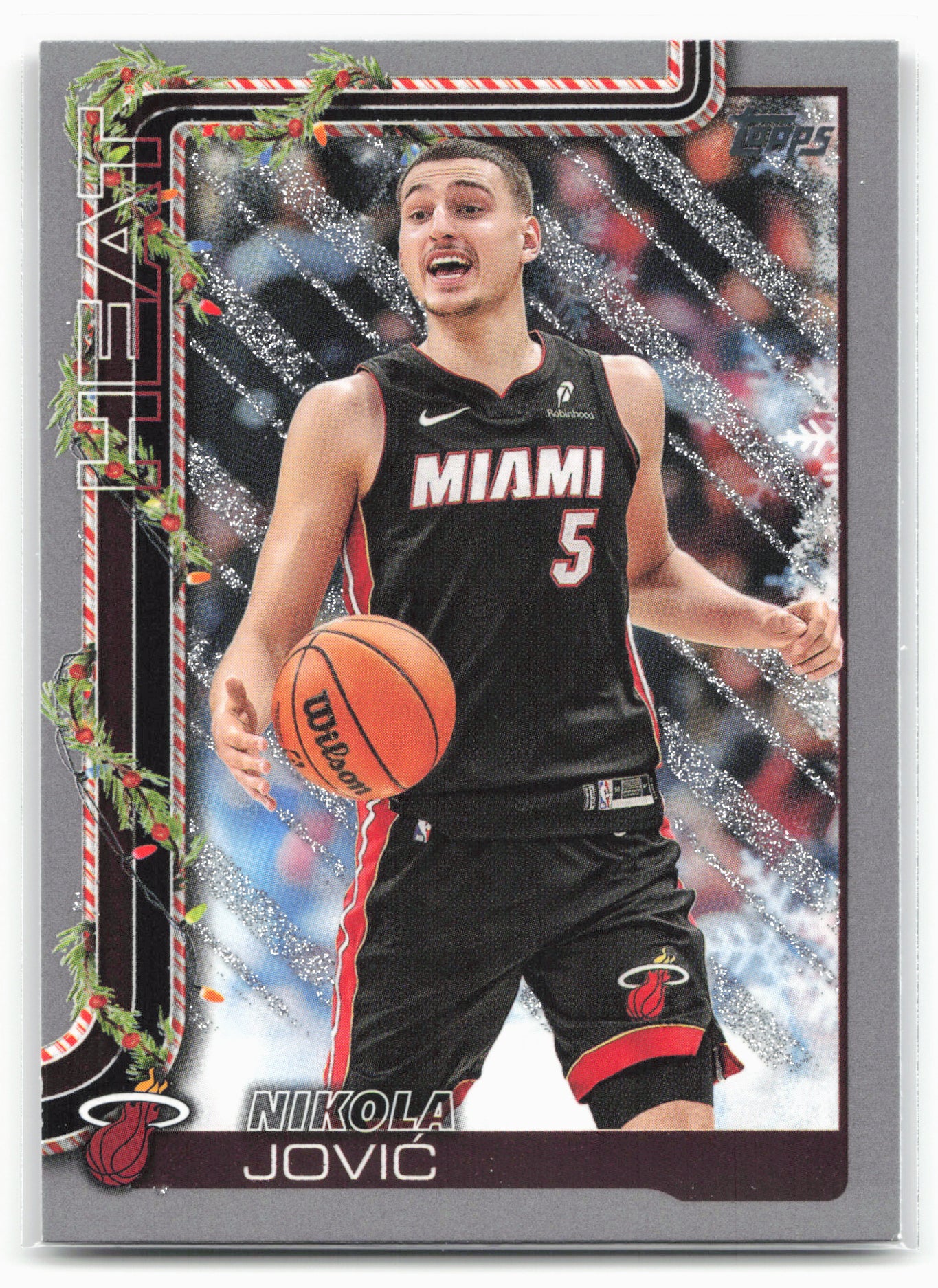 2025-26 Topps Holiday #H61 Nikola Jović Glitter Holiday