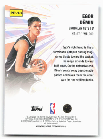 2025-26 Topps #PP-18 Egor Dëmin Power Players