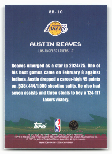 2025-26 Topps #8B-10 Austin Reaves 8-Bit Ballers